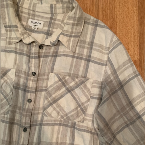Beige/taupe button up flannel shirt 100% cotton - Picture 5 of 9